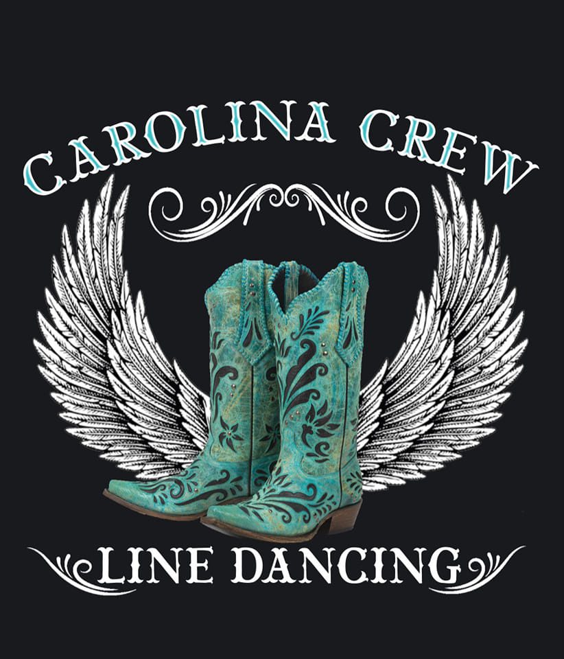 Carolina Crew line dancing graphic with cowboy boots