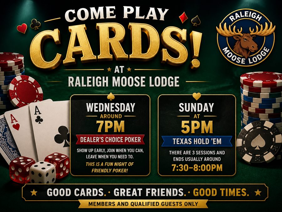 Weekly cards at the Lodge